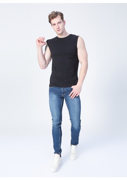 22.01.23.002_Tribe Tank-Top Düz Yaka Normal Kalıp Düz Siyah Erkek Atlet indirimleri