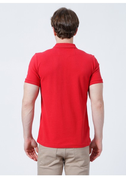 Slim Fit Pike Desenli Kırmızı Erkek Polo T-Shirt - 222 Lcm 242057 Twins modelleri