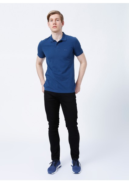 Slim Fit Pike Desenli MaviErkek Polo T-Shirt - 222 LCM 242057 Twins indirimleri