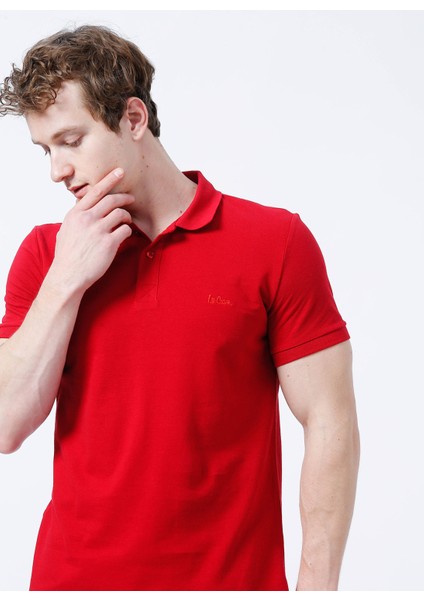 Slim Fit Pike Desenli KoyuKırmızı Erkek Polo T-Shirt - 223 LCM 242057 Twins fırsatları