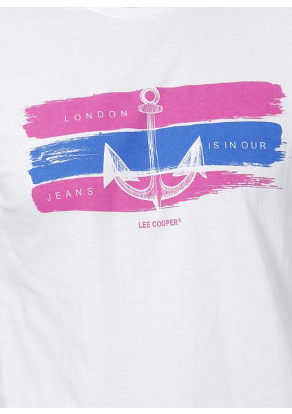 222 Lcm 242010 Anches Bisiklet Yaka Slim Fit Baskılı Kırık Beyaz Erkek T-Shirt fiyatları