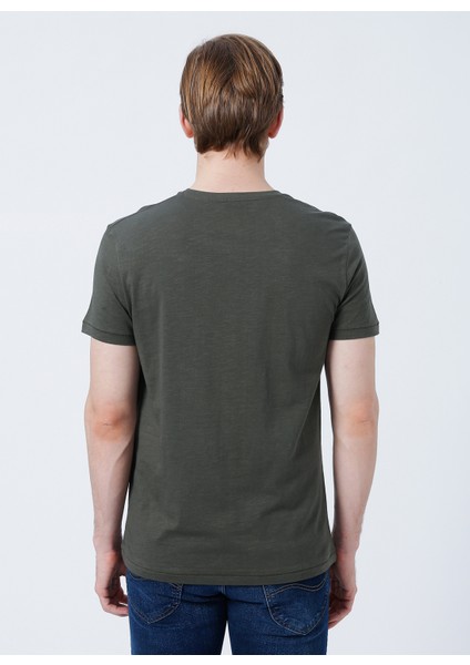 222 Lcm 242030 Kenway Bisiklet Yaka Slim Fit Baskılı Haki Erkek T-Shirt modelleri
