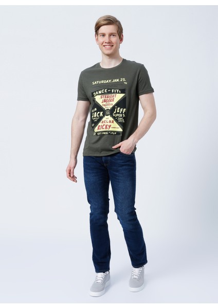 222 Lcm 242030 Kenway Bisiklet Yaka Slim Fit Baskılı Haki Erkek T-Shirt indirimleri