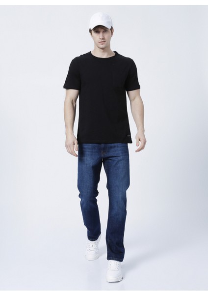 Bisiklet Yaka Slim Fit Düz Siyah Erkek T-Shirt - 222 Lcm 242042 Daniel