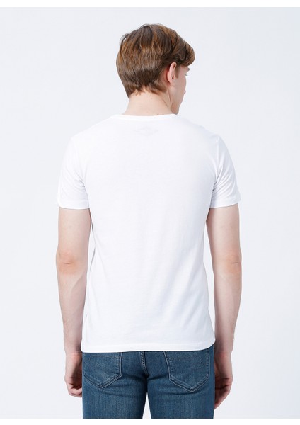 Bisiklet Yaka Slim Fit Baskılı Beyaz Erkek T-Shirt - 222 LCM 242023 Real fiyatları