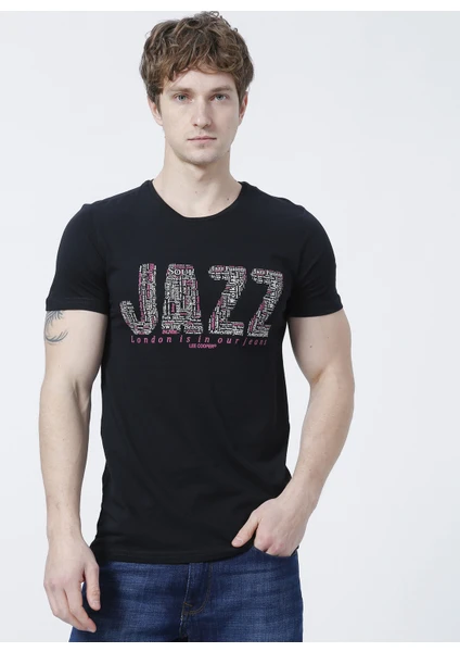 Lee Cooper Bisiklet Yaka Slim Fit Baskılı Siyah Erkek T-Shirt - 222 Lcm 242004 Jazz