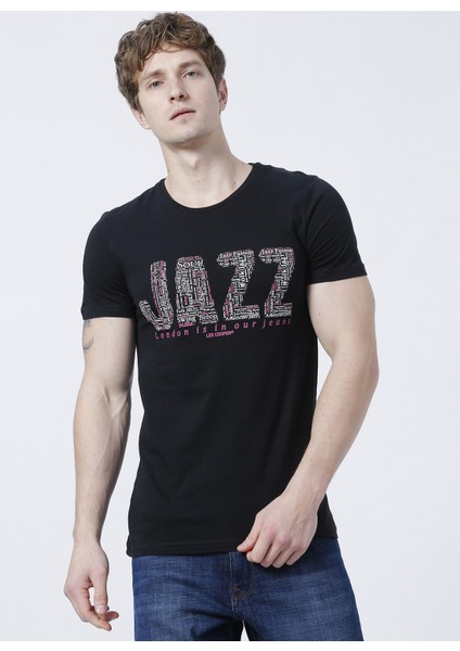 Lee Cooper Bisiklet Yaka Slim Fit Baskılı Siyah Erkek T-Shirt - 222 Lcm 242004 Jazz