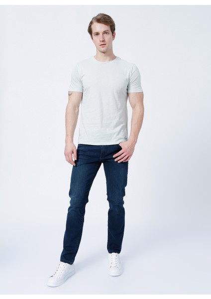 Bisiklet Yaka Slim Fit Düz Su Yeşili Erkek T-Shirt - 226 LCM 242055 Gael indirimleri