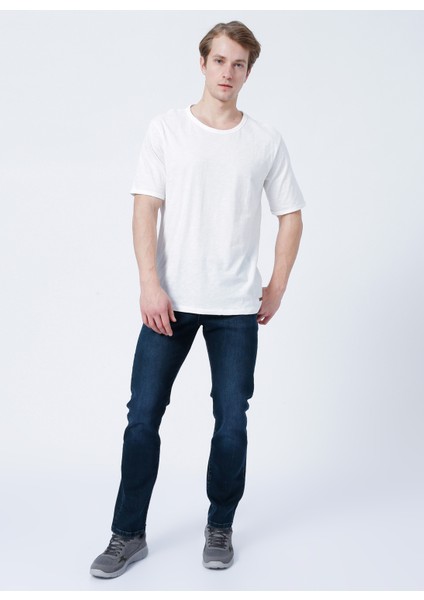 Bisiklet Yaka Oversized DüzKırık Beyaz Erkek T-Shirt - 222 Lcm 242041 Thomas Off White fırsatları