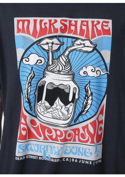 222 Lcm 242033 Lowell Bisiklet Yaka Oversized Baskılı Antrasit Erkek T-Shirt fiyatları