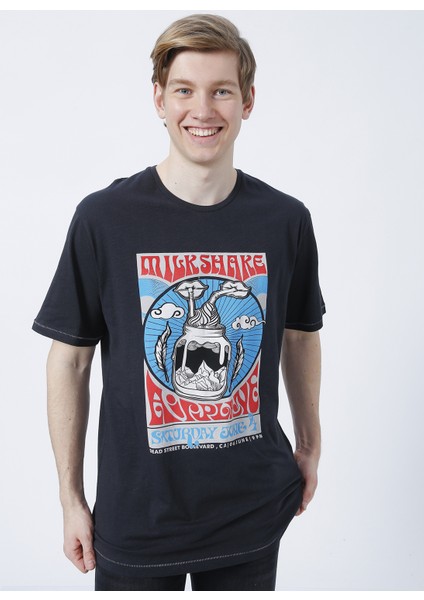 222 Lcm 242033 Lowell Bisiklet Yaka Oversized Baskılı Antrasit Erkek T-Shirt fırsatları