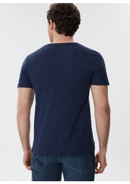 Bisiklet Yaka Slim Fit Baskılı Lacivert Erkek T-Shirt - 222 Lcm 242048 Rogers modelleri