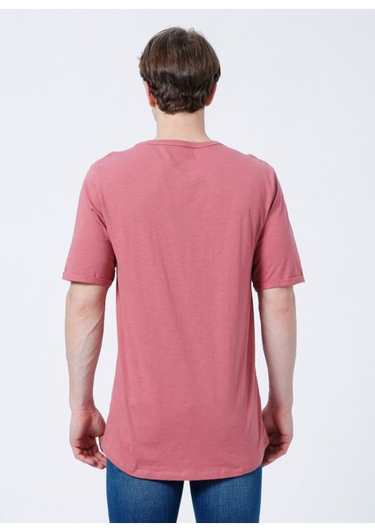 Bisiklet Yaka Oversized DüzGül Kurusu Erkek T-Shirt - 222 Lcm 242041 Thomas
