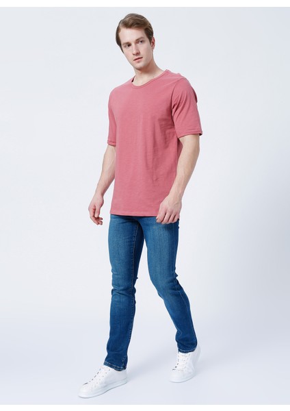 Bisiklet Yaka Oversized DüzGül Kurusu Erkek T-Shirt - 222 Lcm 242041 Thomas
