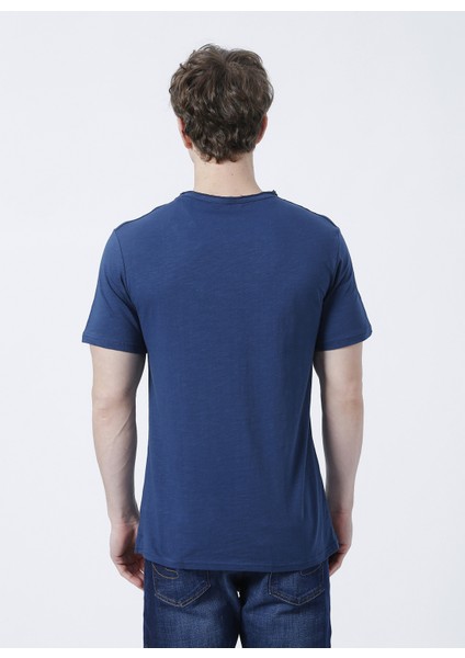 Bisiklet Yaka Slim Fit Düz Lacivert Erkek T-Shirt - 222 Lcm 242042 Daniel fırsatları
