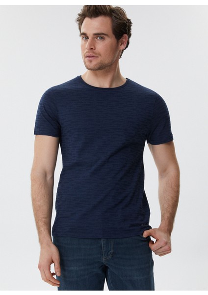 Bisiklet Yaka Slim Fit Baskılı Lacivert Erkek T-Shirt - 222 Lcm 242048 Rogers indirimleri