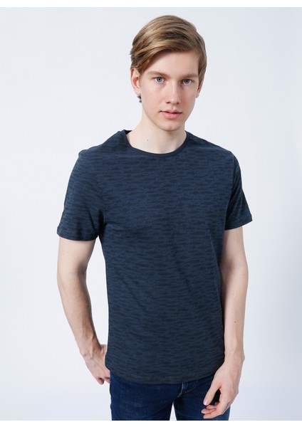222 Lcm 242048 Rogers Bisiklet Yaka Slim Fit Baskılı Antrasit Erkek T-Shirt