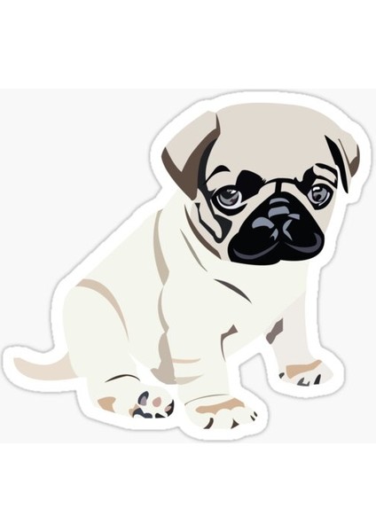 Pug Irkı Cinsi Köpek Sticker Araba Oto Yapıştırması 17CM A2