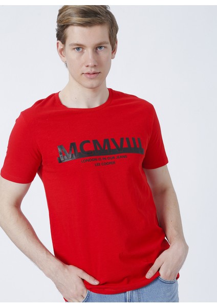 222 Lcm 242071 Evans Bisiklet Yaka Slim Fit Baskılı Kırmızı Erkek T-Shirt fiyatları