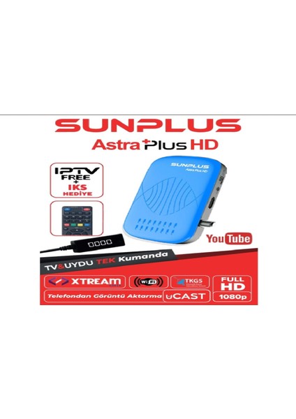 Sunplus Astra Plus Wifi 2xUSB Mini Full Hd Uydu Alıcı