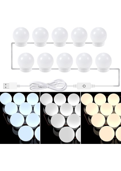 3 Renkli Ayna Ön Lamba Ampulleri, Güç Kaynağı: 10 Led Beyaz (Yurt Dışından)