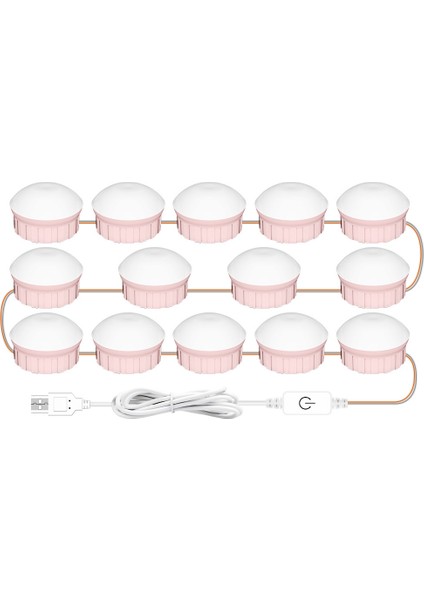 14 Led Usb Üç Renkli Karartma Aynası Ön Işık Beyaz (Yurt Dışından)