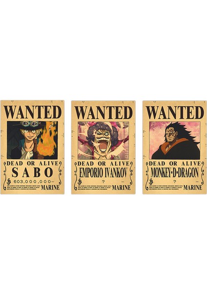 Kombinasyon Tek Parça Ödül Aranıyor Kraft Retro Poster Çevresel Anime Ürünleri 1 Takım - Devrimci Ordu (Yurt Dışından)