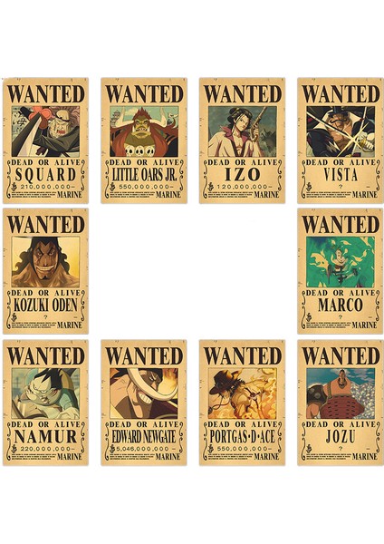 Kombinasyon Tek Parça Ödül Aranıyor Kraft Retro Poster Çevresel Anime Ürünleri 1 Takım - Edward Newgate (Yurt Dışından)