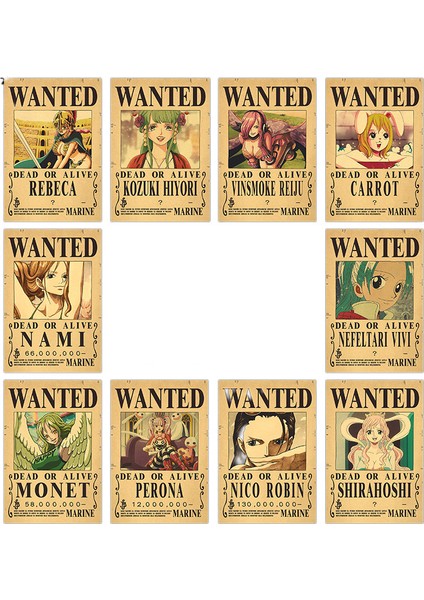 Kombinasyon Tek Parça Bounty Aranıyor Kraft Retro Poster Periferik Anime Ürünleri 1 Takım - Kızlar (Yurt Dışından)