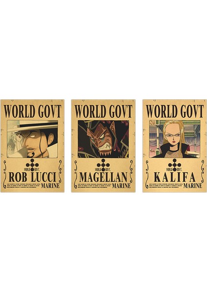 Kombinasyon Tek Parça Ödül Aranıyor Kraft Retro Poster Çevresel Anime Ürünleri 1 Takım - Dünya Hükümeti (Yurt Dışından)