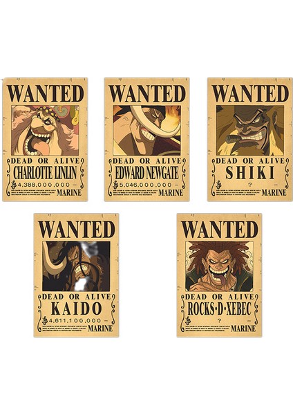 Kombinasyon Tek Parça Ödül Aranıyor Kraft Retro Poster Çevresel Anime Ürünleri 1 Takım - Shanks (Yurt Dışından)