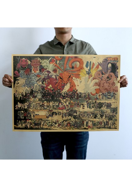 Naruto Aile Portre Kraft Kağıt Retro Poster Yurt Dekorasyon Duvar Kağıdı Sticker (Yurt Dışından)