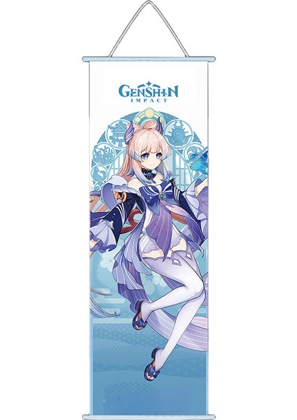 Genshin Kaydırma Tuval Duvar Asılı Boyama Ev Dekorasyonu Anime Posteri Duvar Sanat Odası Dekorasyon Hediye (Yurt Dışından)