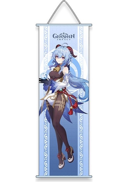 Genshin Kaydırma Tuval Duvar Asılı Boyama Ev Dekorasyonu Anime Posteri Duvar Sanat Odası Dekorasyon Hediye (Yurt Dışından)