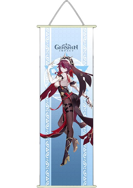 Genshin Kaydırma Tuval Duvar Asılı Boyama Ev Dekorasyonu Anime Posteri Duvar Sanat Odası Dekorasyon Hediye (Yurt Dışından)