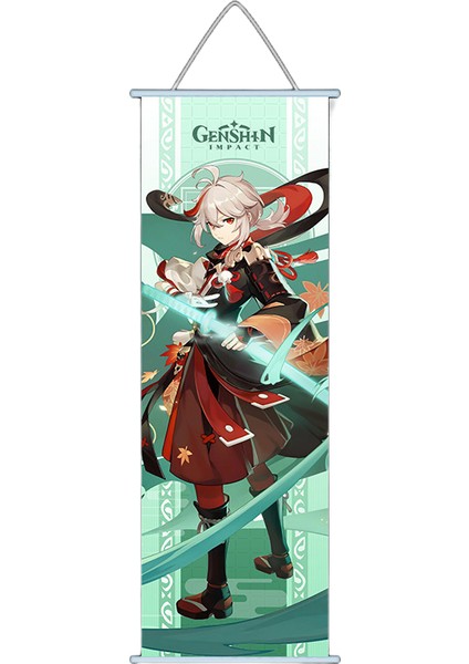 Genshin Kaydırma Tuval Duvar Asılı Boyama Ev Dekorasyonu Anime Posteri Duvar Sanat Odası Dekorasyon Hediye (Yurt Dışından)