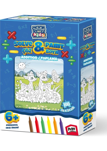Kesman Kitap Eğlenceli Çöz-Boya 100 Parça Puzzle/yapboz Seti (Toplama Işlemi)
