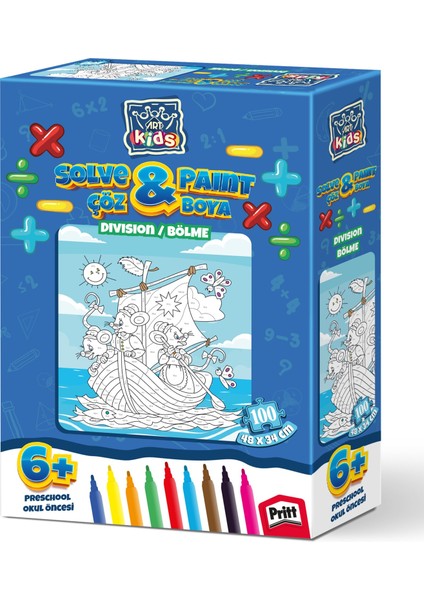 Kesman Kitap Eğlenceli Çöz-Boya 100 Parça Puzzle/yapboz Seti (Bölme Işlemi)