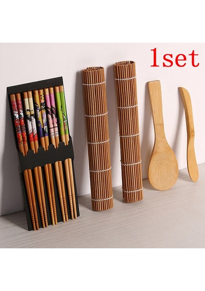 13 Adet Bambu Suşi Makinesi Seti - Kahverengi (Yurt Dışından) fiyatları
