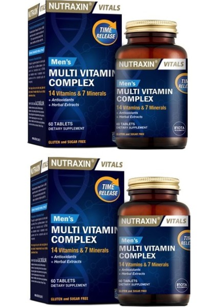 Multivitamin Mineral Complex For Men 60 Tablet X2 Adet