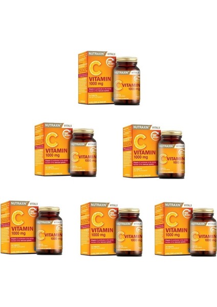 C Vitamin 1000 Mg 30 Tablet*6 Adet