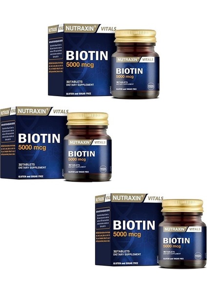 Magnezyum Stearat Içeren Bıotın 30 Tablet 3 Adet