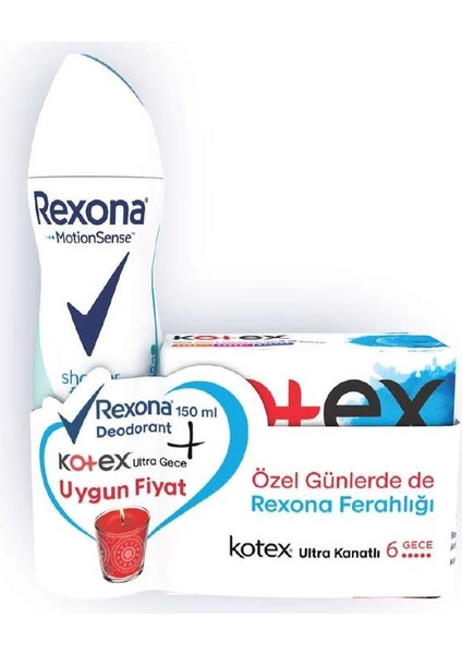 Shower Fresh Deo. 150 ml + Kotex Gece 6