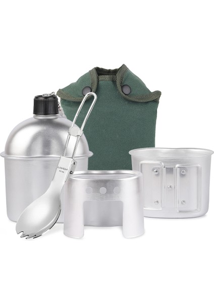 Beauty Life 4 Adet Tencere Seti Alüminyum Askeri Kantin Fincan (Yurt Dışından)