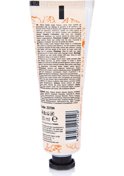 Exotic Passion Baobab Yağı Içeren E Vitaminli Nemlendirici El Kremi - 30 ml fiyatları