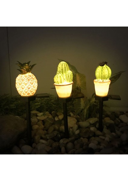 Simülasyon Ananas Kaktüs Açık Bahçe Çim LED Güneş Lambası Manzara Işık (Yurt Dışından)