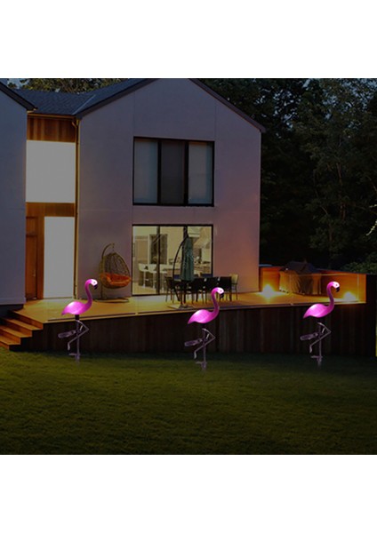 Flamingo Şeklinde Güneş Enerjili Bahçe Dekor Lambası - Pembe (Yurt Dışından)