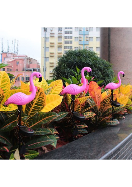 Flamingo Şeklinde Güneş Enerjili Bahçe Dekor Lambası - Pembe (Yurt Dışından)