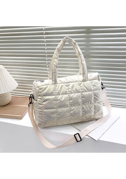 Kadınlar Kış Sıcak Aşağı Omuz Çantası Çanta Cüzdan Trendy Crossbody Çanta Açık Sarı