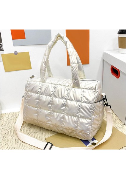 Kadınlar Kış Sıcak Aşağı Omuz Çantası Çanta Cüzdan Trendy Crossbody Çanta Açık Sarı